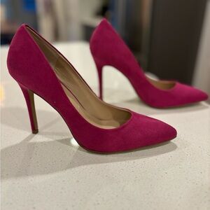 Charles pink suede pumps